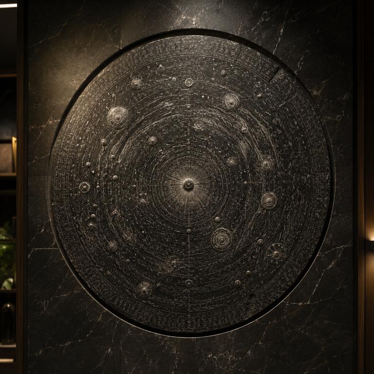 The Infinite Universe Hand Hammered Marble & Glass Art Portrait — gallery image