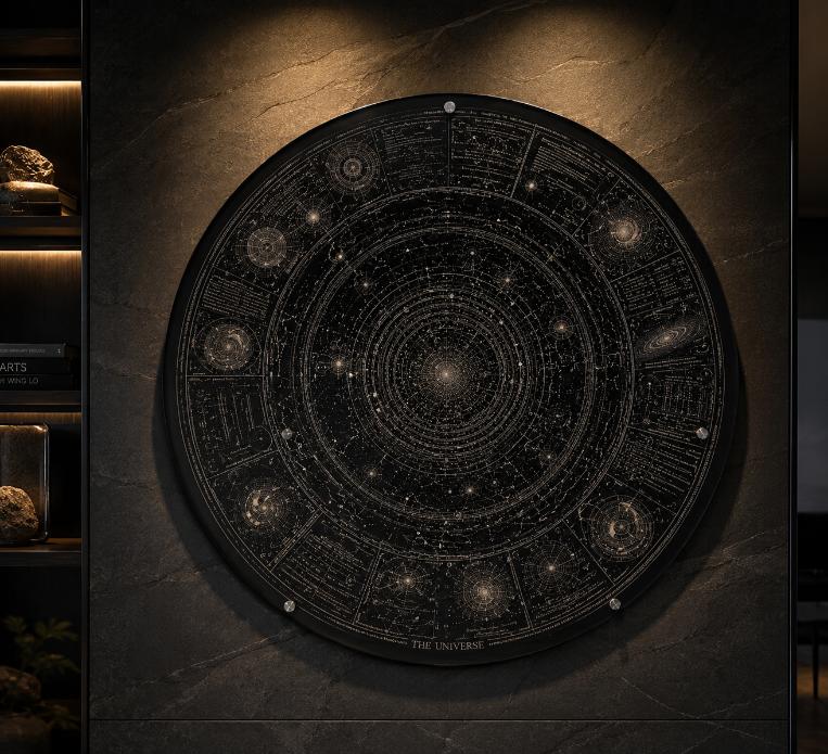 The Infinite Universe Hand Hammered Marble & Glass Art Portrait — gallery image